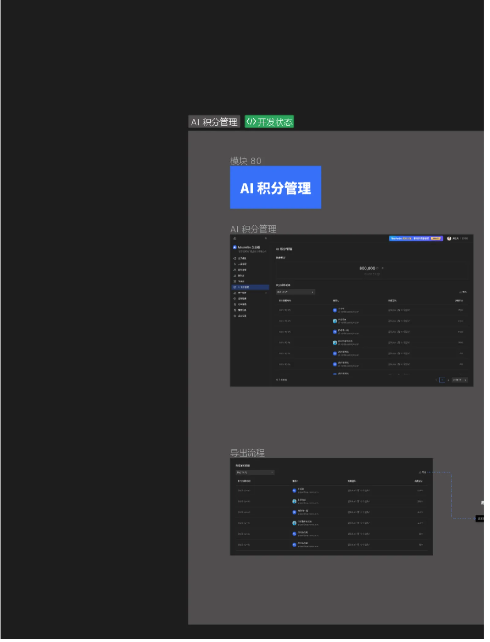 MasterGo AI 积分管理页面